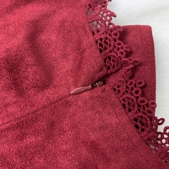 Francesca’s Burgundy Lace Peplum Tank Top - Picture 5 of 6